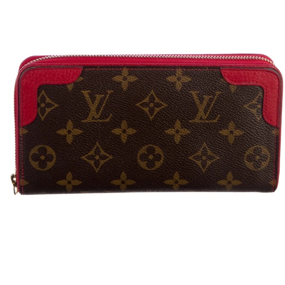 Authentic Louis Vuitton Red/Brown Monogram Wallet Includes box, dust bag, book - Picture 11 of 11